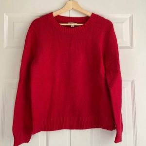 JCrew Mercantile Sweater in Red Cable Knit Size L